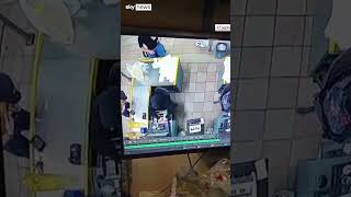 Pager explodes near cashier in Lebanon [upl. by Erlin]