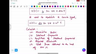 NUMERICALS ON AMPLITUDE MODULATION [upl. by Harmony]