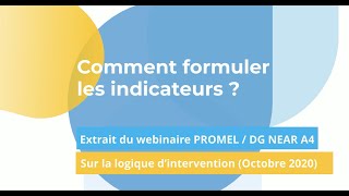 Comment formuler les indicateurs [upl. by Alyss281]