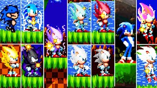 EVOLUÇÃO DO SONIC EM FORMAS FILME SUPER DARK LIGHTNING HYPER E MUI Evolution Forms Sonic Mania [upl. by Capwell225]