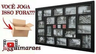 Caixa de Papelão vira um Lindo Painel de Fotos [upl. by Nnyllatsyrc]