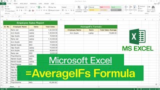 MS Excel  AverageIFs Function  How to use AverageIFs Formula in Microsoft Excel [upl. by Shumway989]