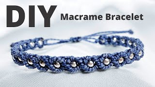 Easy amp Cute Macrame Bracelet Tutorial  How To Make A Macrame Necklace [upl. by Aubree]