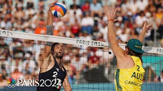 Italy cruises past Australia in mens beach volleyball match  Paris Olympics  NBC Sports [upl. by Corri]