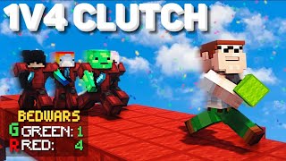 minecraft Bedwars 1v4 Bedwars squad video mcpe viralvideo minecraft gaming [upl. by Attenyw]