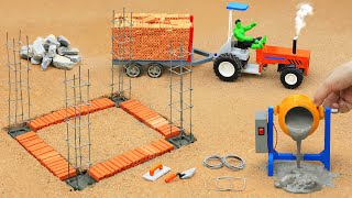 Diy Tractor making Concrete Mixture Machine  House construction Science Project [upl. by Acyre]