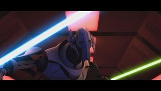 Star Wars The Clone Wars  Anakin Skywalker amp ObiWan Kenobi vs Asajj Ventress amp Grievous 1080p [upl. by Oijres]