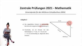 ZP 10 NRW 2021  Zentrale Prüfung MSA  Übungsaufgabe zur Generalprobe  Satz des Pythagoras [upl. by Cathryn700]