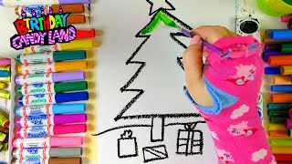 Learn Colors for Kids and Hand Color Christmas Tree Coloring Pages 💜 4K [upl. by Annaek]