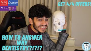 HOW to ANSWER WHY DENTISTRYMEDICINE INTERVIEW QUESTION MMIPANEL [upl. by Lorak]