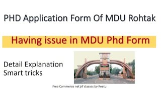 How to fill MDU phd application form 2024  New Notification from MDU [upl. by Terence]