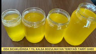 Oda sıcaklığında 1 yıl bozulmayan sadeyağ tarifi Ghee butter recipe [upl. by Auof]