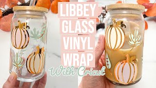 HOW I MADE A FULL VINYL WRAP ON A LIBBEY CAN GLASS amp MADE THE DESIGN IN CRICUT DESIGN SPACE [upl. by Fotina]