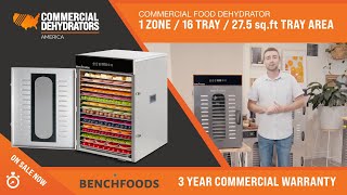 COMMERCIAL DEHYDRATOR  1 Zone  16 Tray  275 sq ft Tray Area [upl. by Dihgirb495]