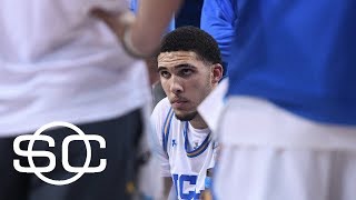 LiAngelo Ball two other UCLA players wont fly home with team  SportsCenter  ESPN [upl. by Drofdarb40]