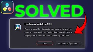 How To Fix Unable to Initialize GPU in Davinci Resolve 19 [upl. by Georges644]