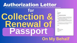 Authorization letter for Collection of Passport after renewal [upl. by Eninnaj]