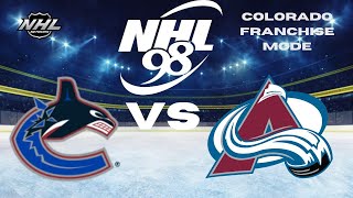 EA NHL 98 Colorado Avalanche Franchise Ep 4 VS VANCOUVER [upl. by Nomled]