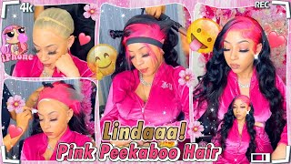 🍧New Trendy Lace Front Wig Install Jet Black  Pink Skunk Stripes Hair Ft ULAHAIR [upl. by Bac174]