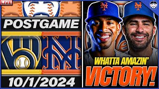 METS WIN GAME 1 Mets vs Brewers Wild Card Postgame  1012024 [upl. by Naihtsirc]