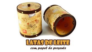 Latas de Leite com Papel de Presente sem Rugas [upl. by Rhody786]