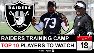 Raiders Ranking The Top 10 Players To Watch At Raiders Training Camp For Rookies UDFAs amp QBs [upl. by Hsirap]