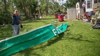 Video of Pennsylvania resident surveying tornado damage in Bensalem trailer park [upl. by Danna]