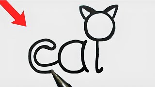 How to draw a cat easy  cat drawing for beginners [upl. by Power234]