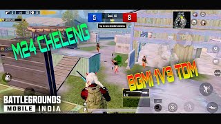 Bgmi ⚠️1v3 M24 Cheleng🔥 only m24 so most tdm gameplay  blackadam1vs3 [upl. by Horacio]