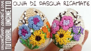 Tutorial Ricamare Uova di Pasqua Amigurumi 3 sub Eng y Esp [upl. by Santini]