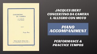 Jacques Ibert  Concertino da Camera mvt I Piano Accompaniment [upl. by Narmi]