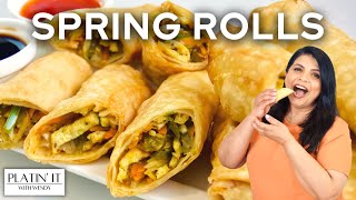 The BEST Vegetable Spring Rolls  Homemade Spring Roll Sheets with Liquid Dough [upl. by Hartill]