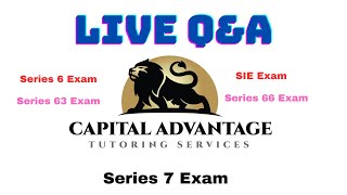 LIVE QampA for SIE Exam and ALL FINRA Exams 830PM [upl. by Nek]