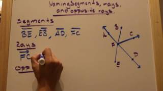 Naming Segments Rays and Opposite Rays [upl. by Fotzsyzrk]