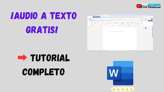 Cómo CONVERTIR O TRANSCRIBIR AUDIO a TEXTO GRATIS [upl. by Aivalf]