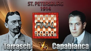 Siegbert Tarrasch Vs Jose Capablanca 🏆 St Petersburg 1914 🏆 C84 Spanische Partie schach chess 686 [upl. by Salkcin137]