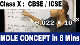 MOLE Concept in 6 mins  Class X CBSE  ICSE [upl. by Ssyla776]