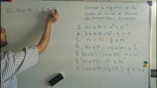 Logique mathématique 1ére année bac Exercice N°2 [upl. by Frederick]