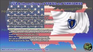 Massachusetts State Song ALL HAIL TO MASSACHUSETTS with music vocal and lyrics [upl. by Aggappe]