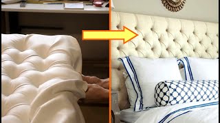 Cómo Hacer un CABECERO de CAMA CAPITONÉ  Tutorial DIY  Respaldo de Cama Acolchado Paso a Paso [upl. by Aroved]