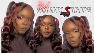 How To Red Skunk Stripe XRS BEAUTYHAIR Body Wave Hair KendyVee [upl. by Virg]