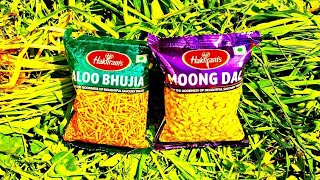 Asmr lasmr platter filling l Haldirams MOONG DAL VS ALOO BUJA 😍🤩 l asmr eating sounds l youtubevideo [upl. by Akram]