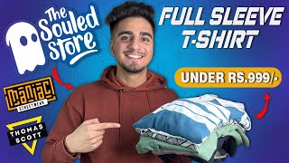 Budget Full Sleeve Tshirts For Men🔥 Full Sleeve Tshirt Haul Under rs999 [upl. by Sabanrab]