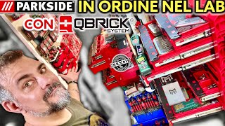 Super cassettiere Attrezzi parkside lidl ecc fai da te in ordine con Qbrick System e Mngarista [upl. by Einwahr]