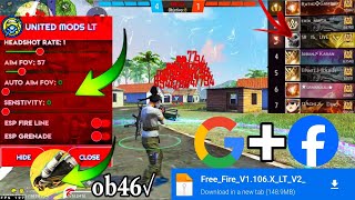 Free Fire Hack 2024  Free Fire mod menu hack  ffh4x injector 👽 United mods 👽ff mod menu download [upl. by Litnahc]