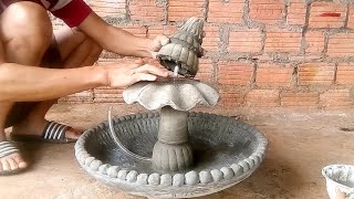 Making A Fountain With Cement And Sand Simple And Beautiful [upl. by Longan554]