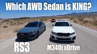 2024 8Y Audi RS3 vs BMW M340i xDrive RACE  Dig  Roll [upl. by Gates]