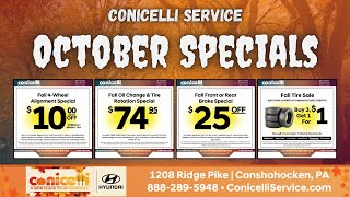 🚨 Buy 3 Tires Get the 4th for JUST 1 🍂 Fantastic October Specials at Conicelli Hyundai [upl. by Odrareg]