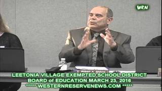 Leetonia Ohio Columbiana County Exempted Board of Education Meeting March 23 2016 [upl. by Aymer]