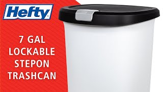 Hefty® 7 Gal Lockable StepOn Trash Can  Product Video [upl. by Reba]